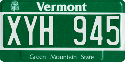 VT license plate XYH945