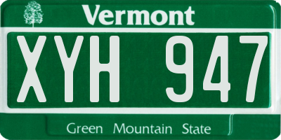 VT license plate XYH947