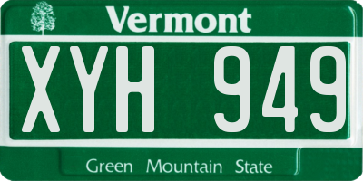 VT license plate XYH949