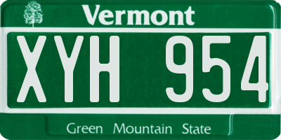 VT license plate XYH954