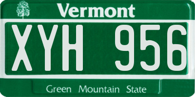 VT license plate XYH956