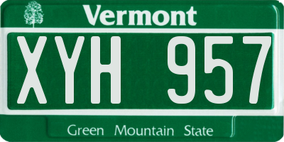 VT license plate XYH957