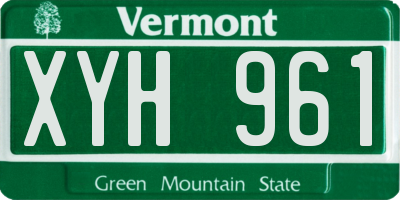 VT license plate XYH961