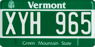 VT license plate XYH965