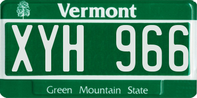 VT license plate XYH966
