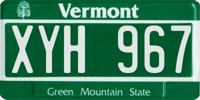 VT license plate XYH967