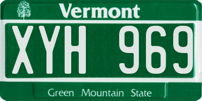 VT license plate XYH969