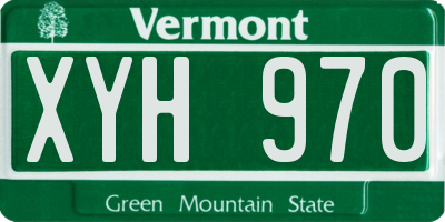 VT license plate XYH970
