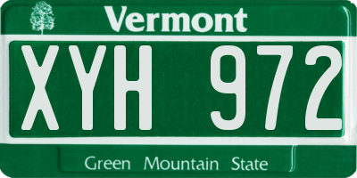 VT license plate XYH972