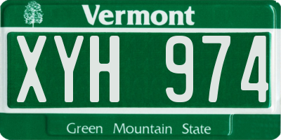 VT license plate XYH974