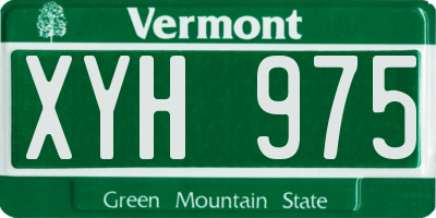 VT license plate XYH975