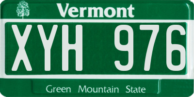 VT license plate XYH976