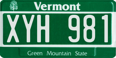 VT license plate XYH981
