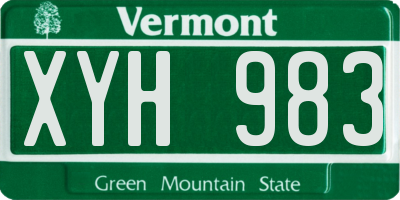 VT license plate XYH983