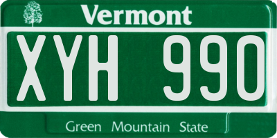 VT license plate XYH990