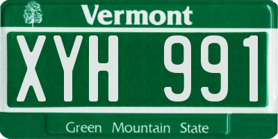 VT license plate XYH991