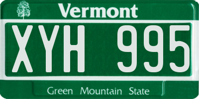 VT license plate XYH995