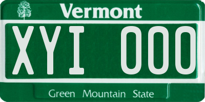VT license plate XYI000