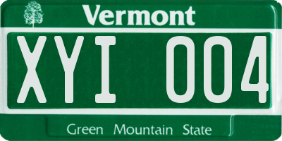 VT license plate XYI004