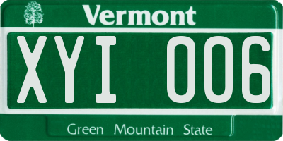 VT license plate XYI006