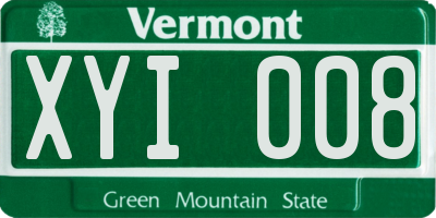 VT license plate XYI008