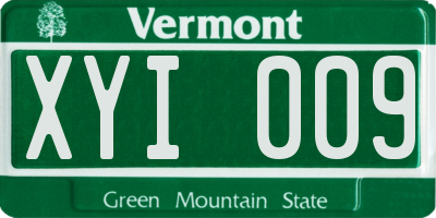 VT license plate XYI009