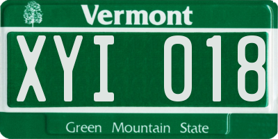 VT license plate XYI018