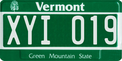 VT license plate XYI019