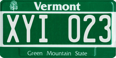 VT license plate XYI023