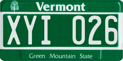 VT license plate XYI026