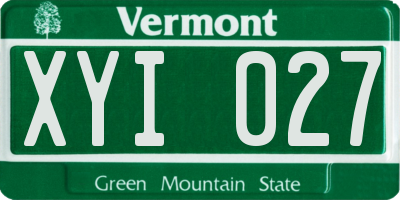 VT license plate XYI027
