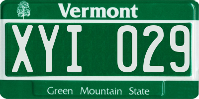VT license plate XYI029
