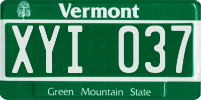 VT license plate XYI037