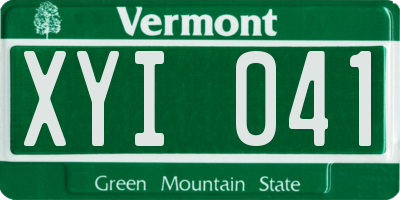 VT license plate XYI041