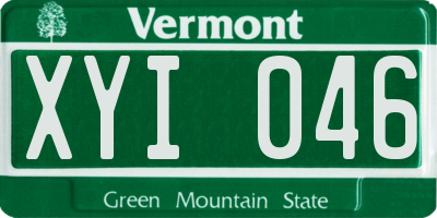 VT license plate XYI046