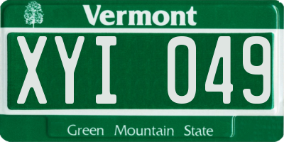 VT license plate XYI049