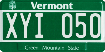 VT license plate XYI050