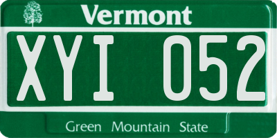 VT license plate XYI052