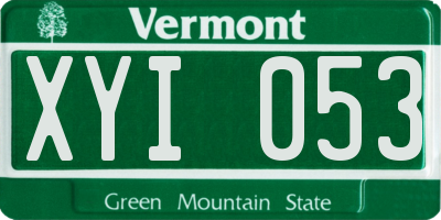 VT license plate XYI053