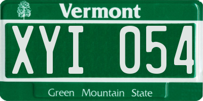 VT license plate XYI054