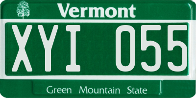 VT license plate XYI055