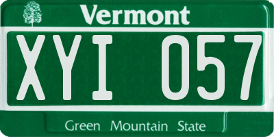 VT license plate XYI057