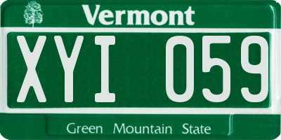 VT license plate XYI059