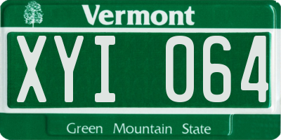 VT license plate XYI064