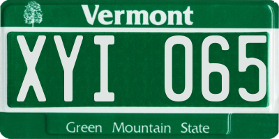 VT license plate XYI065