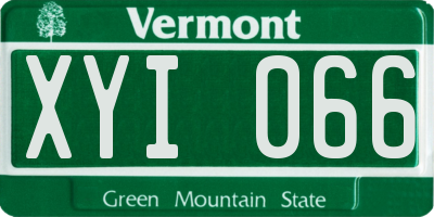 VT license plate XYI066