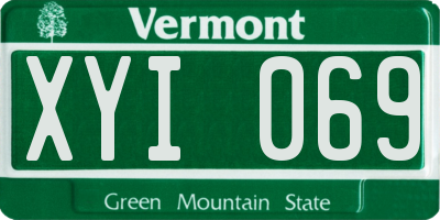 VT license plate XYI069