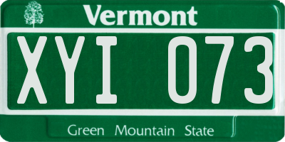 VT license plate XYI073