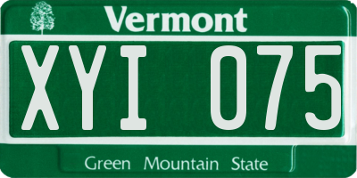 VT license plate XYI075