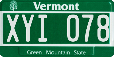 VT license plate XYI078
